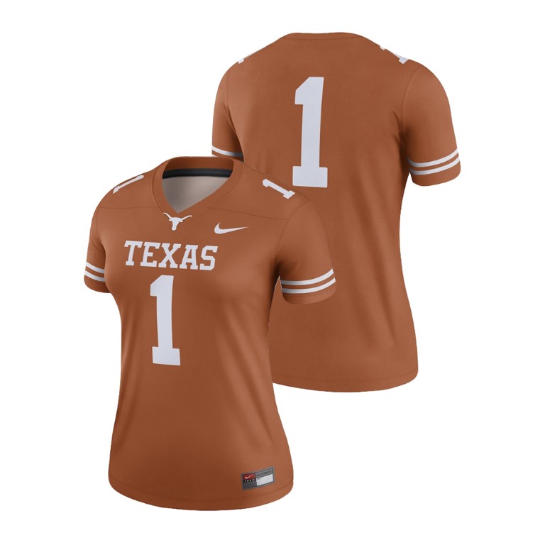 women's texas longhorns texas orange college football finished replica jersey