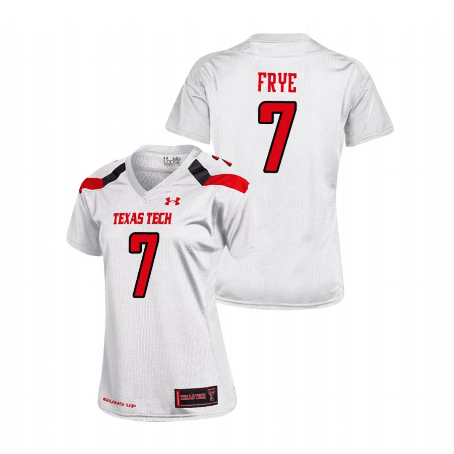 women's texas tech red raiders adrian frye white replica football jersey