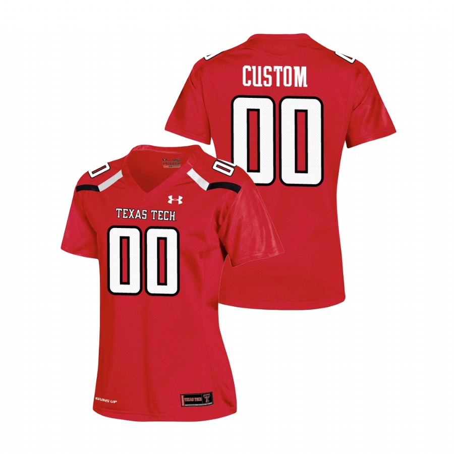 women's texas tech red raiders custom red replica football jersey