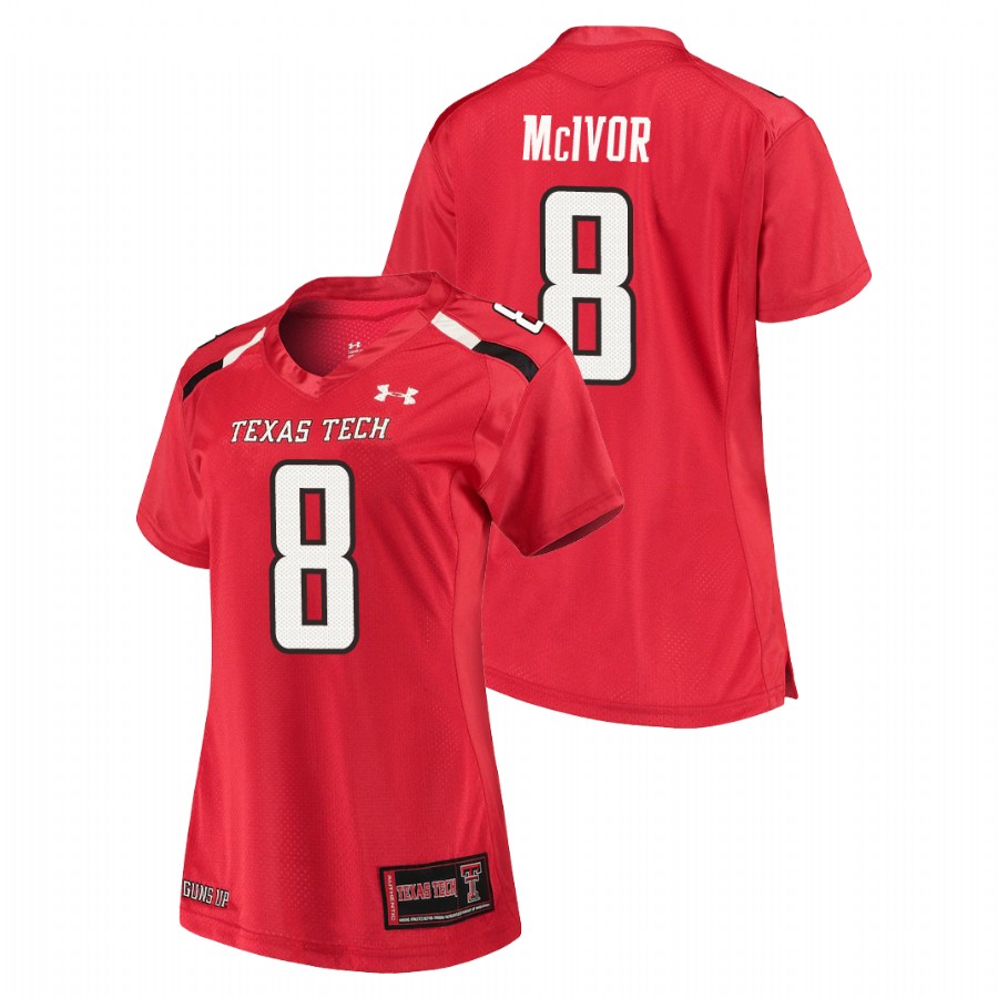 women's texas tech red raiders maverick mcivor red replica jersey