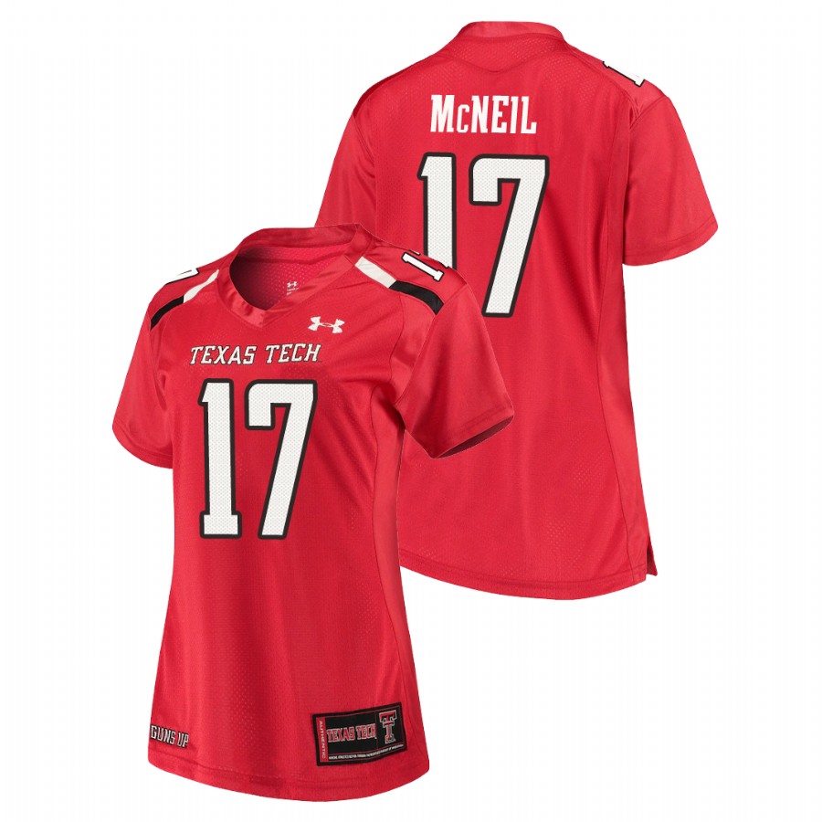 women's texas tech red raiders parker mcneil red replica jersey