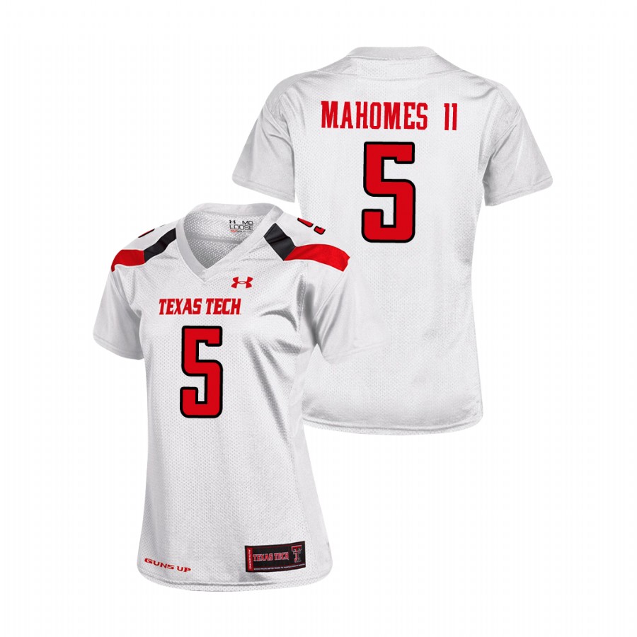 women's texas tech red raiders patrick mahomes ii white replica football jersey