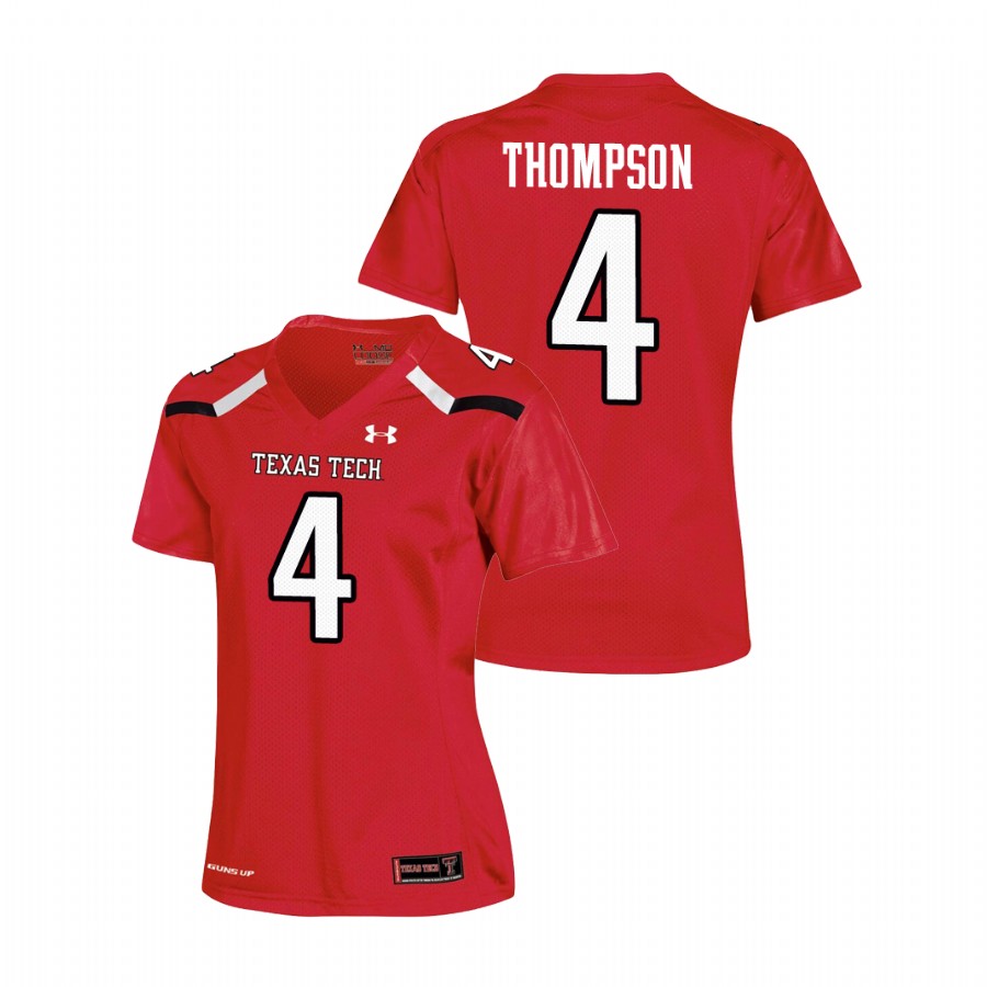 women's texas tech red raiders sarodorick thompson red replica football jersey
