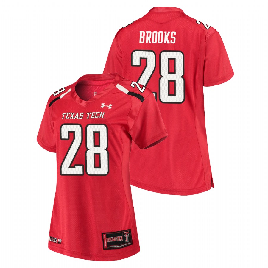 women's texas tech red raiders tahj brooks red replica jersey