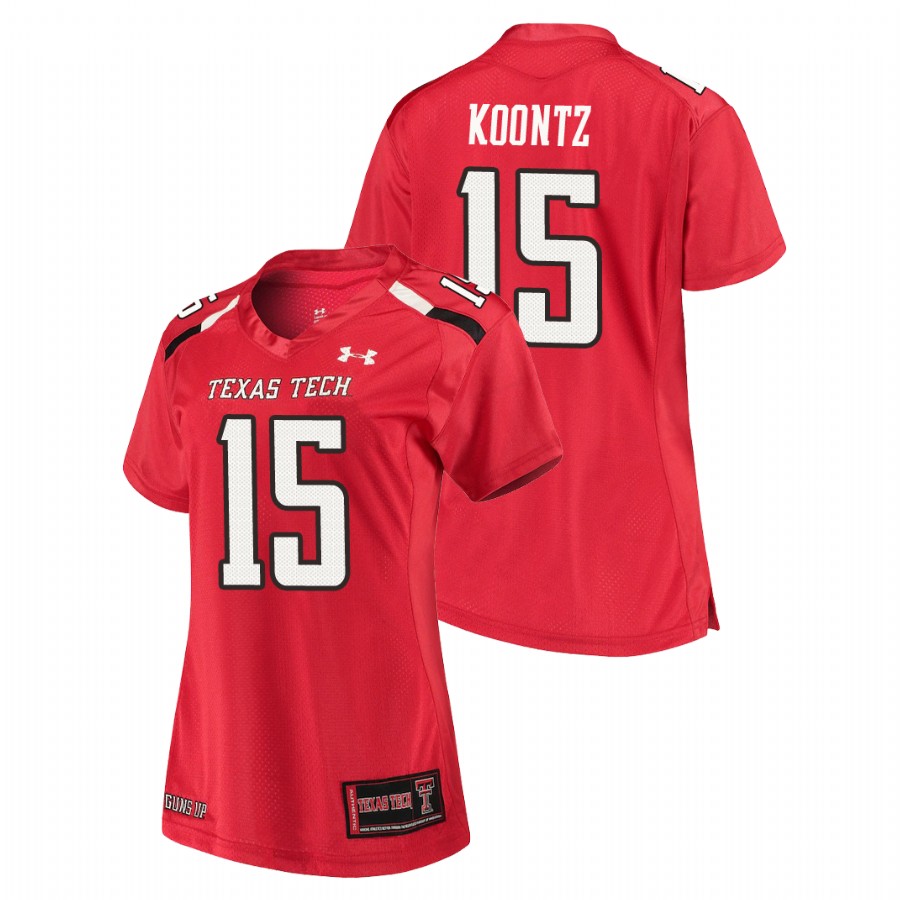 women's texas tech red raiders travis koontz red replica jersey