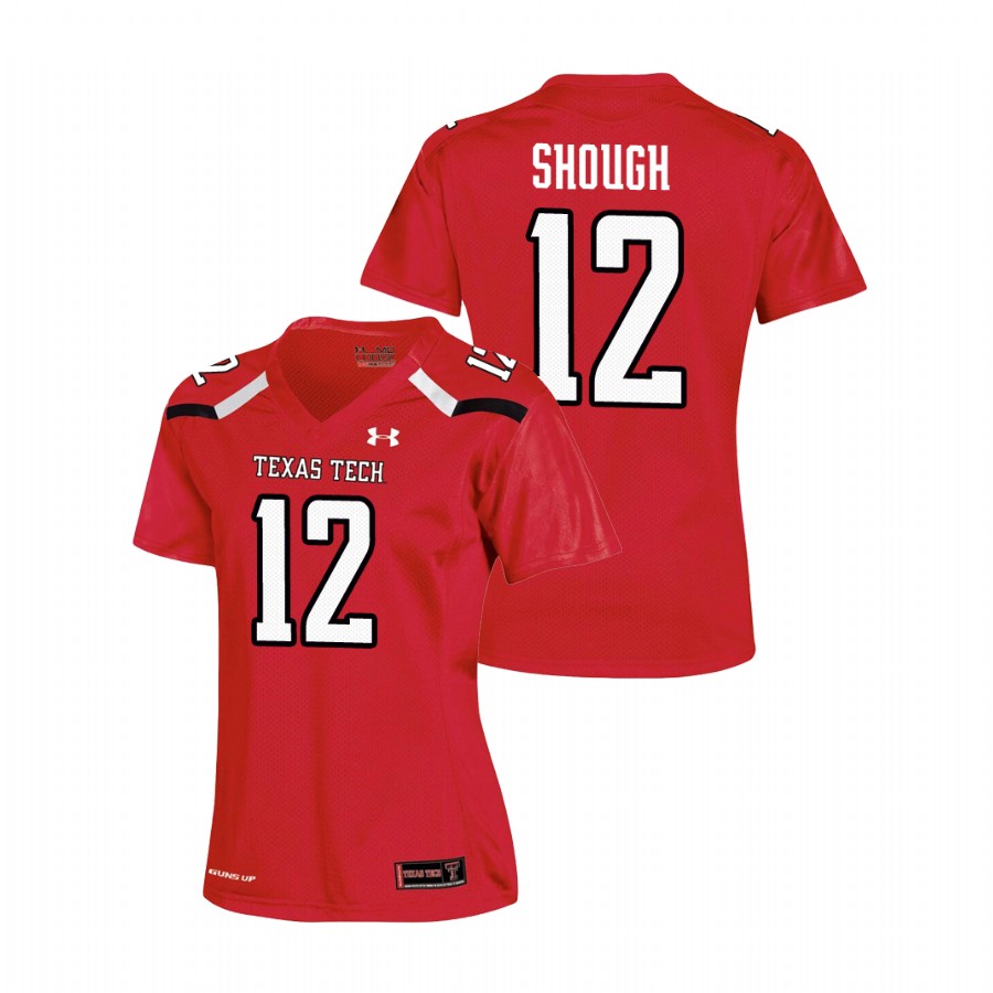 women's texas tech red raiders tyler shough red replica football jersey