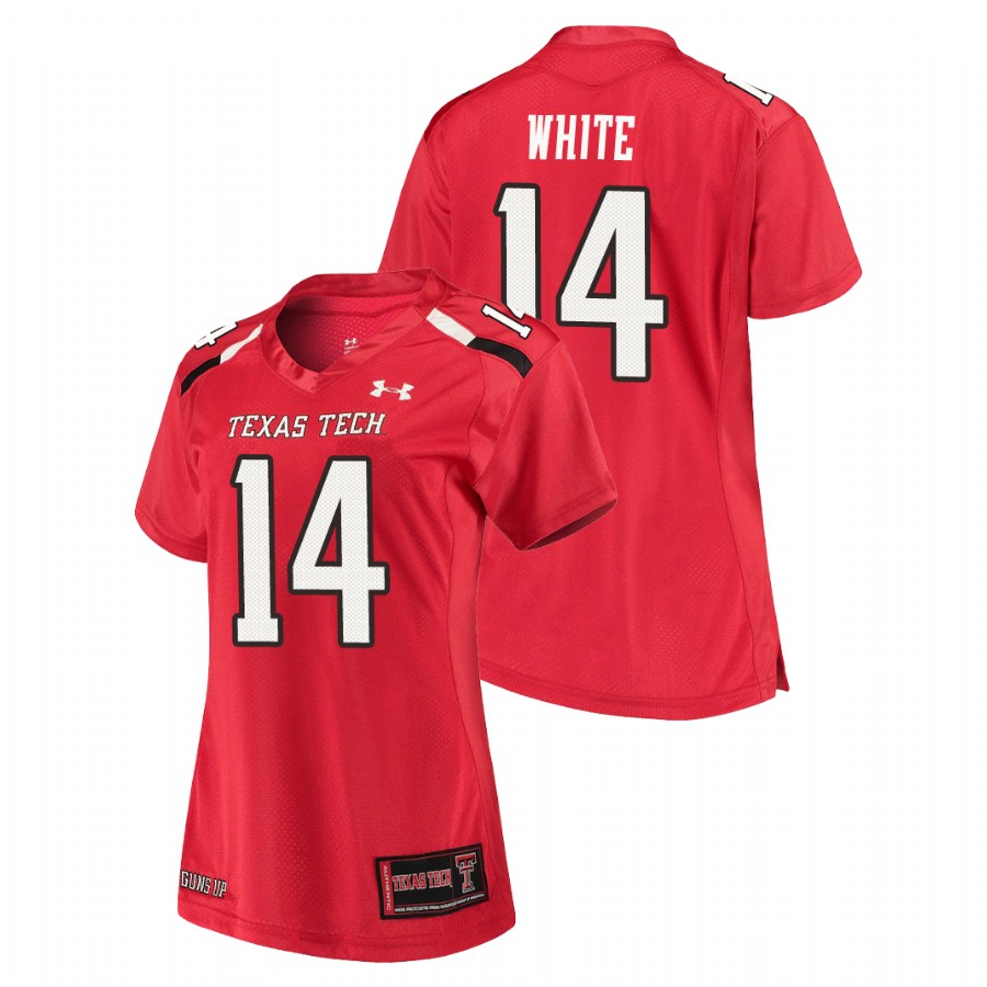 women's texas tech red raiders xavier white red replica jersey