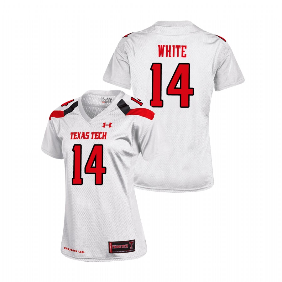women's texas tech red raiders xavier white white replica football jersey