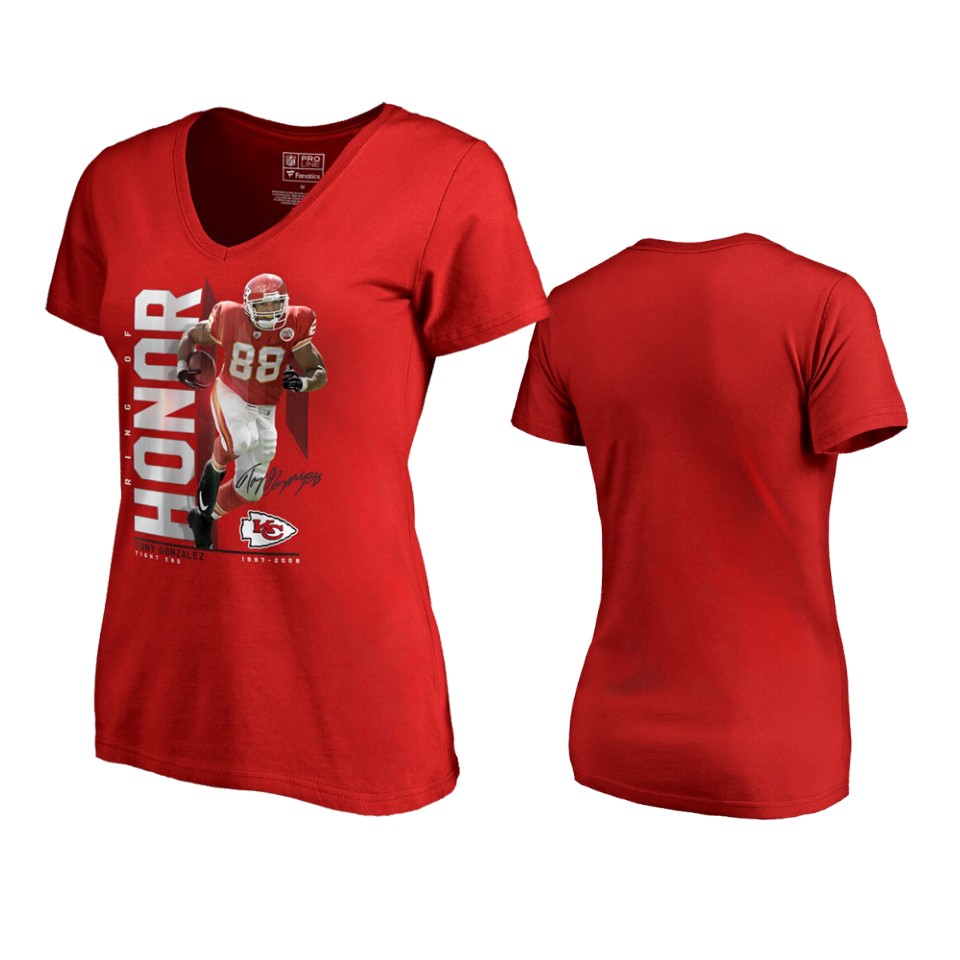 women's tony gonzalez red ring of honor legendary t shirt