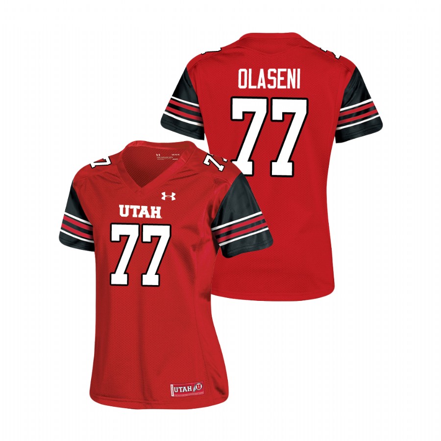 women's utah utes bamidele olaseni red replica football jersey
