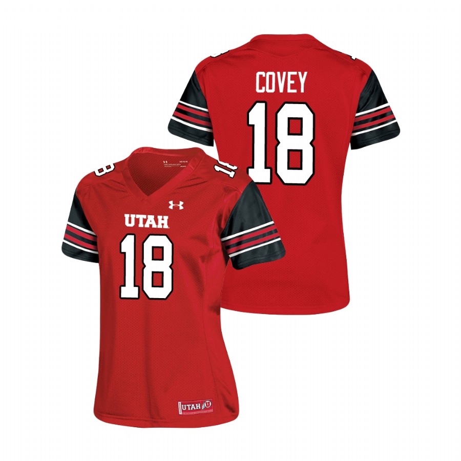 women's utah utes britain covey red replica football jersey