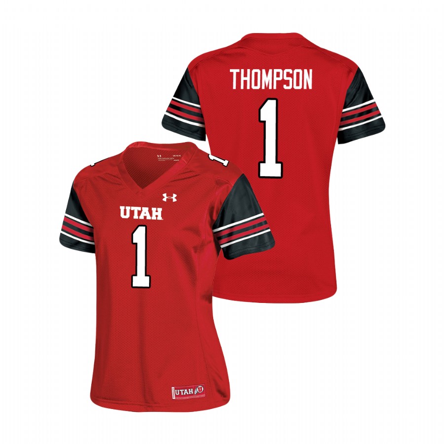 women's utah utes bryan thompson red replica football jersey