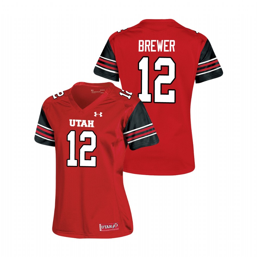 women's utah utes charlie brewer red replica football jersey