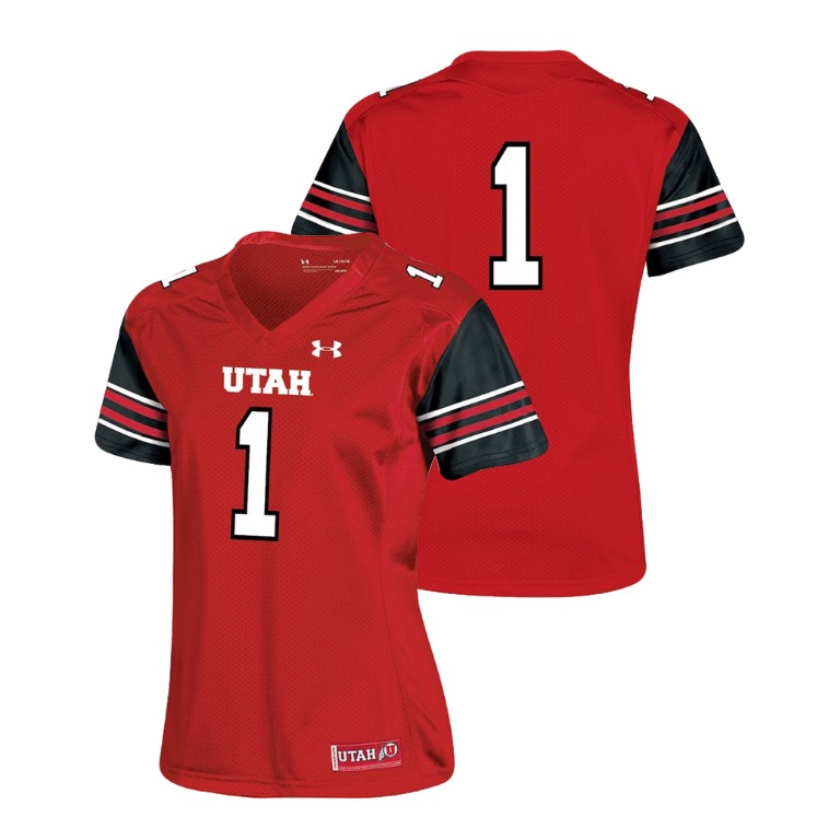 women's utah utes red college football finished replica jersey