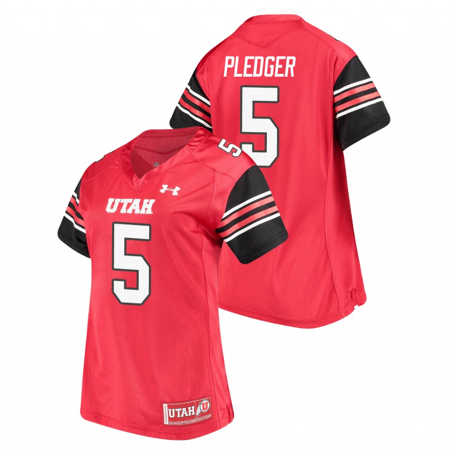 women's utah utes tj pledger performance football replica red jersey