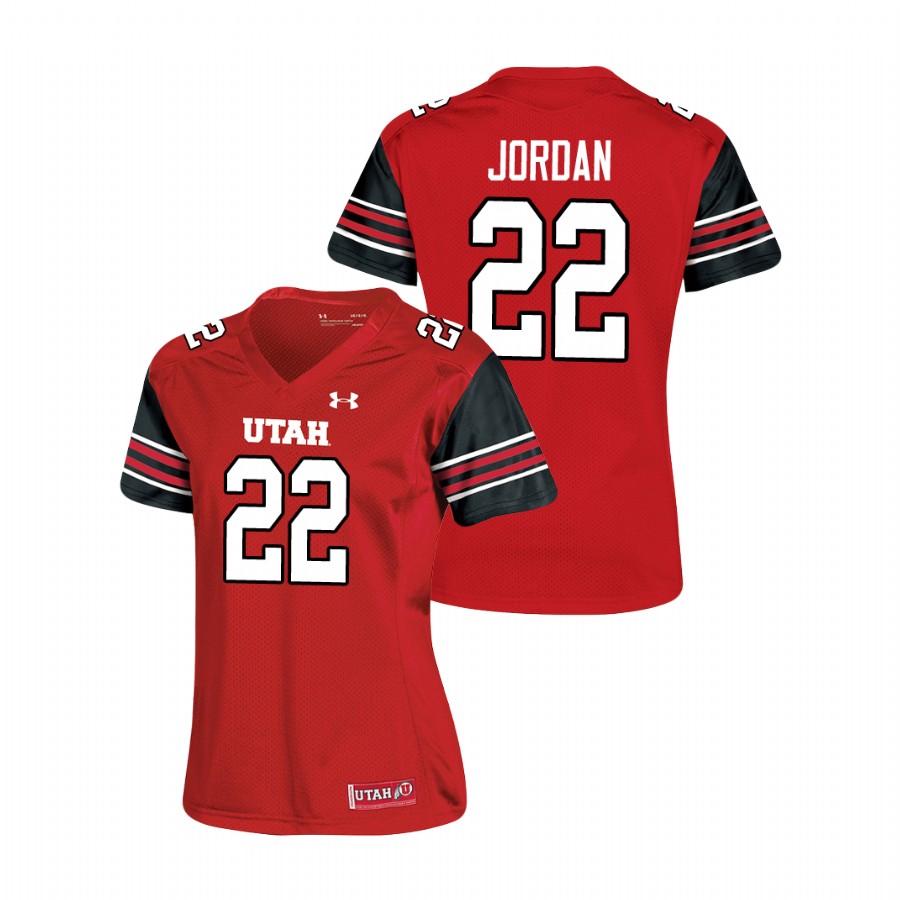 women's utah utes ty jordan red replica football jersey