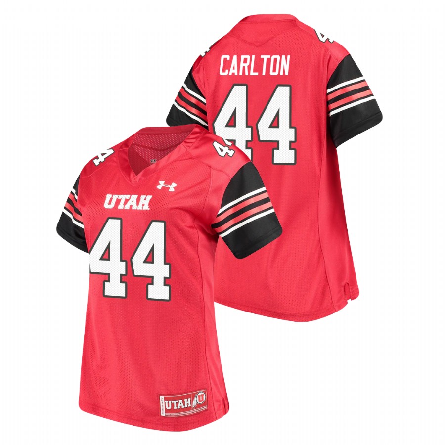 women's utah utes xavier carlton performance football replica red jersey