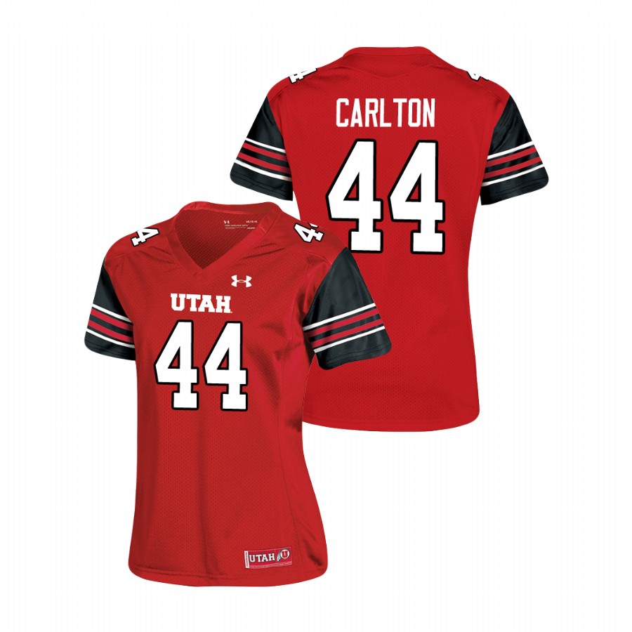 women's utah utes xavier carlton red replica football jersey