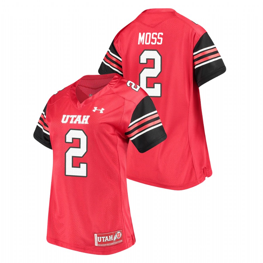 women's utah utes zack moss red replica performance football jersey