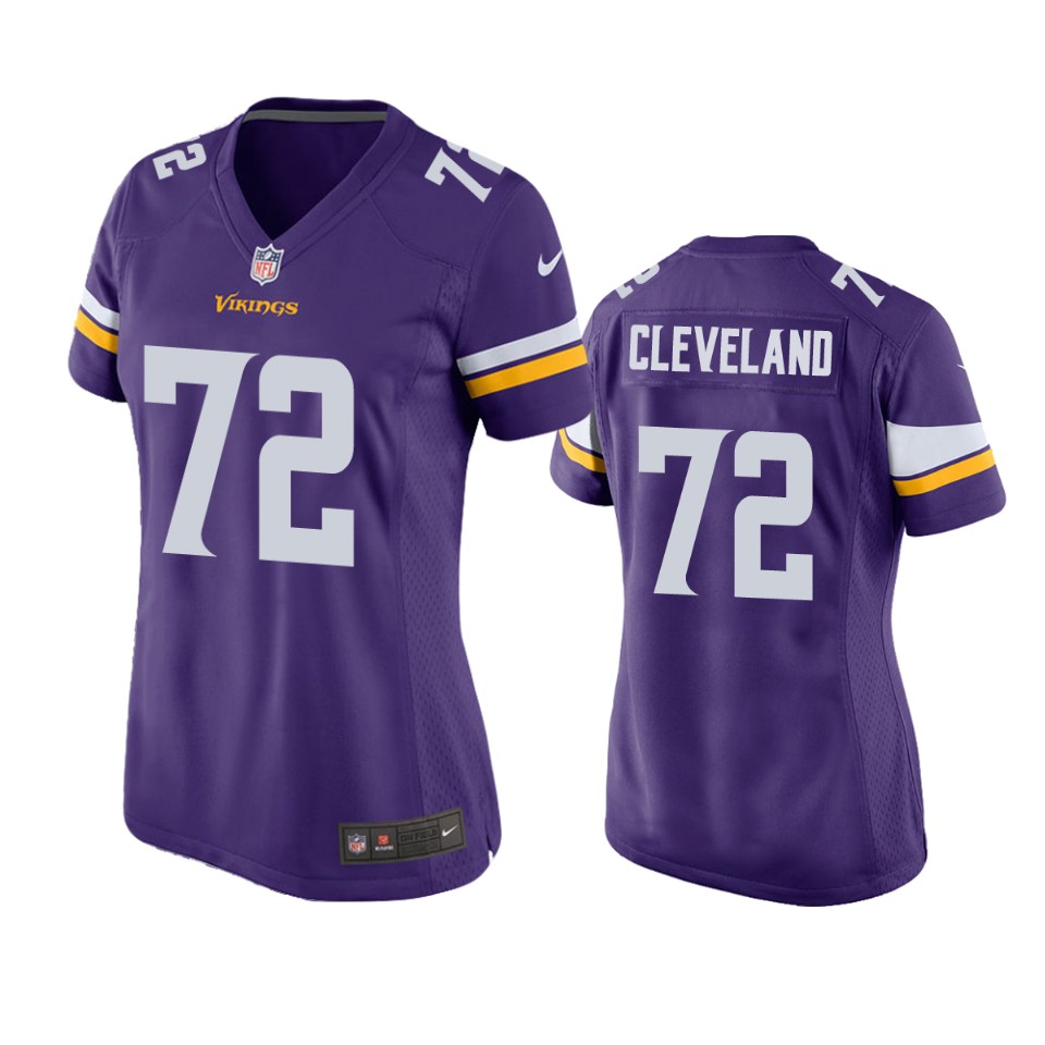 women's vikings ezra cleveland purple game jersey