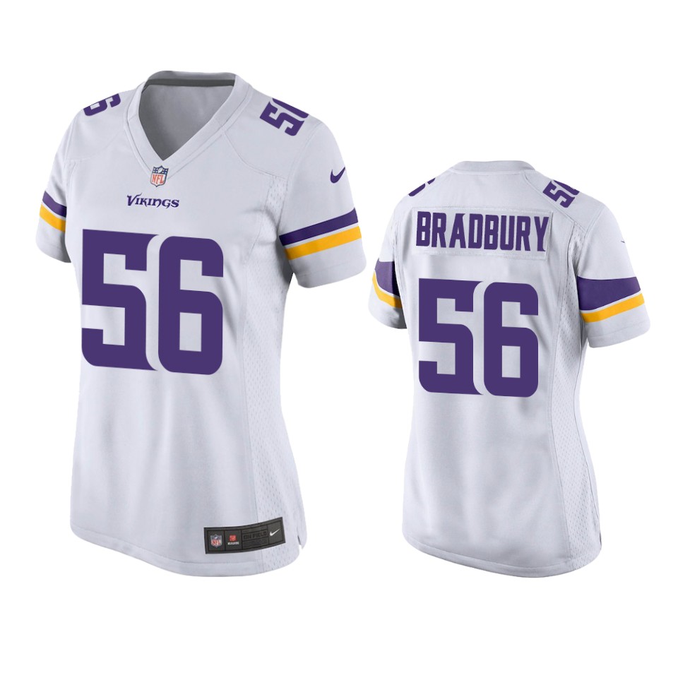 women's vikings garrett bradbury white game jersey