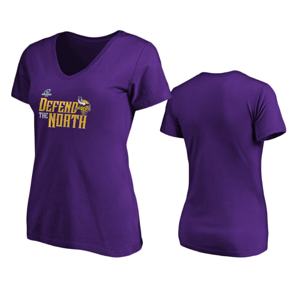 women's vikings purple 2019 nfl playoffs hometown checkdown t shirt