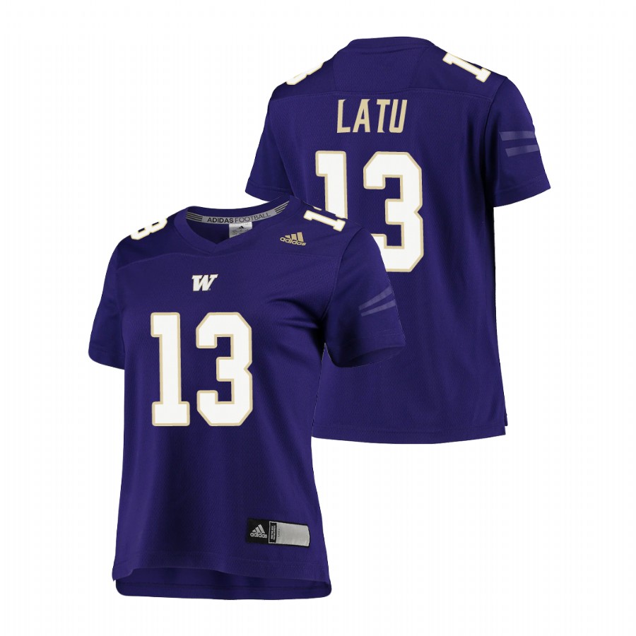 women's washington huskies laiatu latu purple replica football jersey