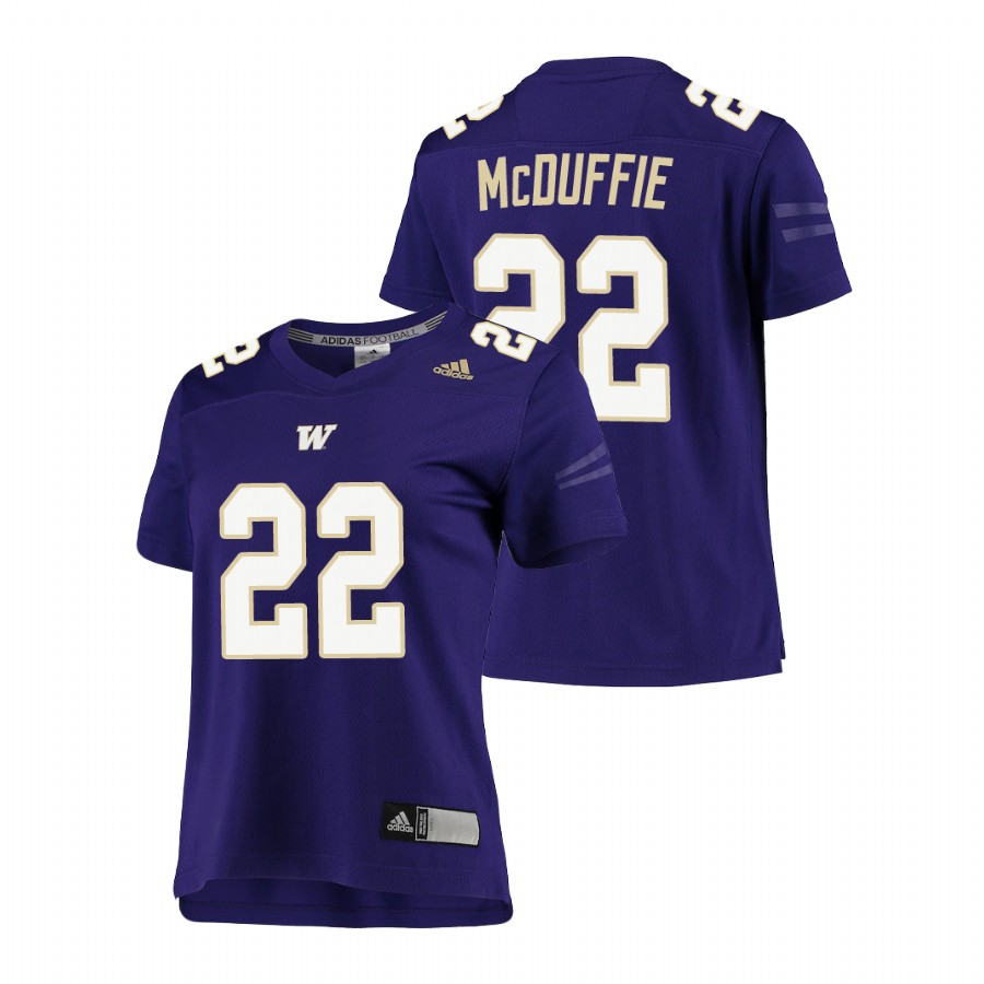 women's washington huskies trent mcduffie purple replica football jersey