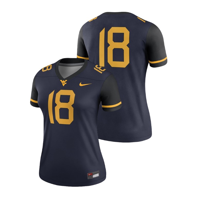 women's west virginia mountaineers navy college football legend jersey