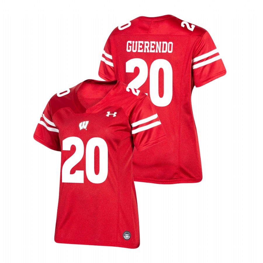 women's wisconsin badgers isaac guerendo red replica football jersey