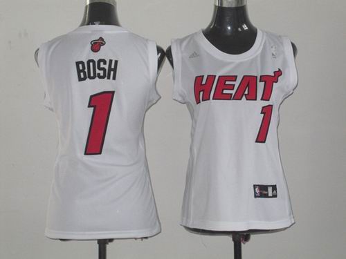 women Miami Heat 1 Chris Bosh white jerseys