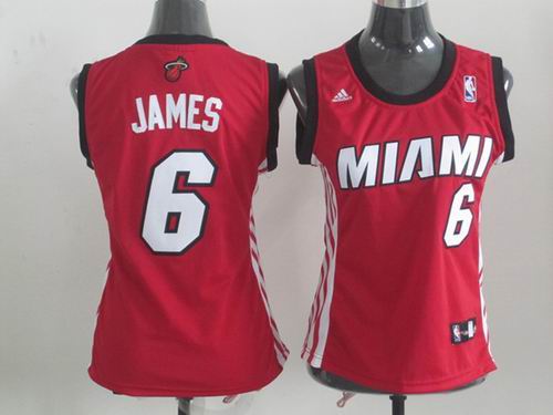 women Miami Heat 6 LeBron James red jersey