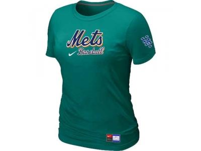 women New York Mets NEW L.Green Short Sleeve Practice T-Shirt