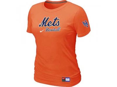 women New York Mets NEW Orange Short Sleeve Practice T-Shirt