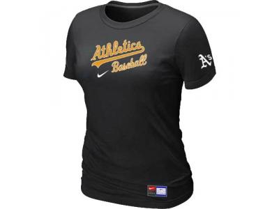 women Oakland Athletics NEW Black Short Sleeve Practice T-Shirt