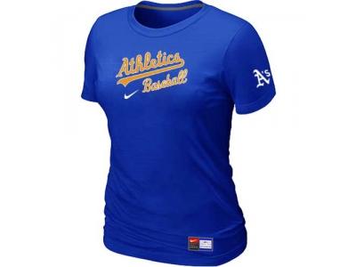 women Oakland Athletics NEW Blue Short Sleeve Practice T-Shirt