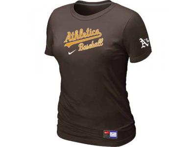 women Oakland Athletics NEW Brown Short Sleeve Practice T-Shirt