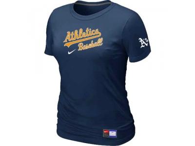 women Oakland Athletics NEW D.Blue Short Sleeve Practice T-Shirt