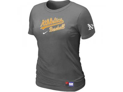 women Oakland Athletics NEW D.Grey Short Sleeve Practice T-Shirt