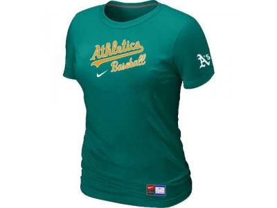 women Oakland Athletics NEW L.Green Short Sleeve Practice T-Shirt