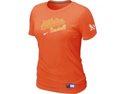 women Oakland Athletics NEW Orange Short Sleeve Practice T-Shirt