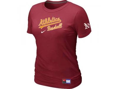 women Oakland Athletics NEW Red Short Sleeve Practice T-Shirt