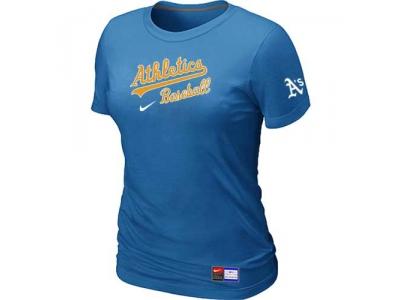 women Oakland Athletics NEWL.blue Short Sleeve Practice T-Shirt