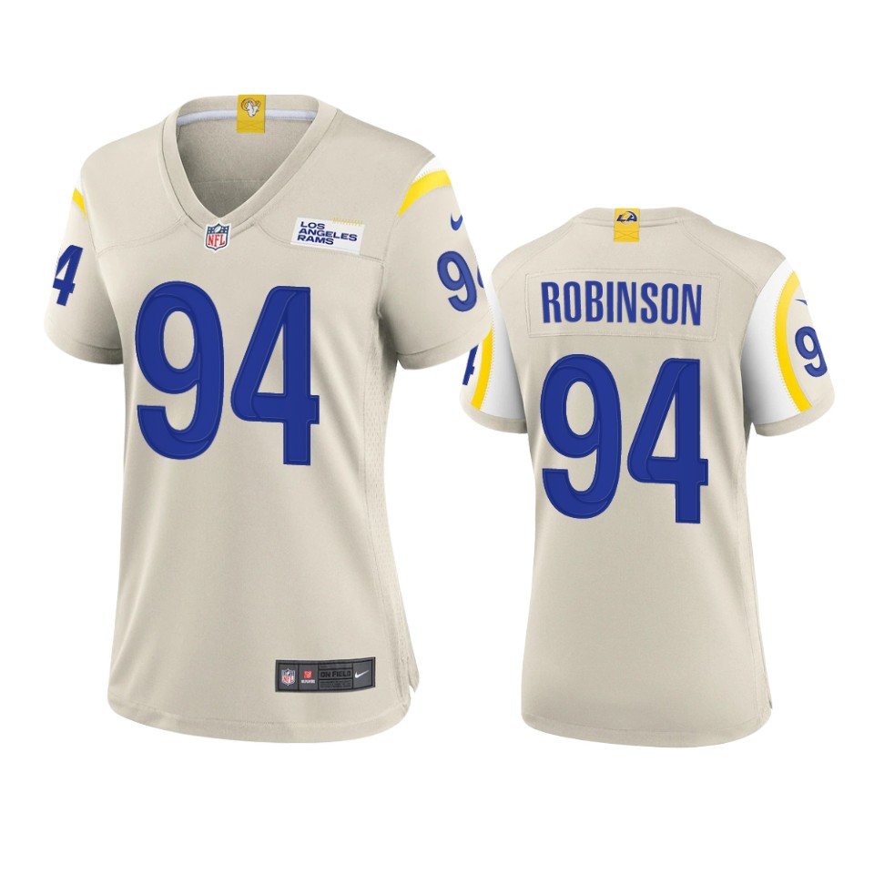 women a'shawn robinson rams game bone jersey