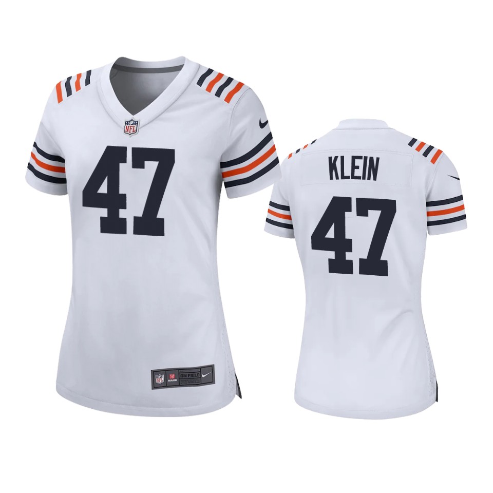 women a.j. klein bears classic game white jersey