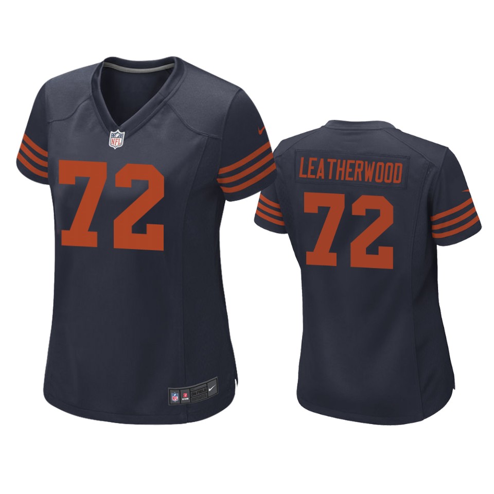 women alex leatherwood bears throwback game navy jersey