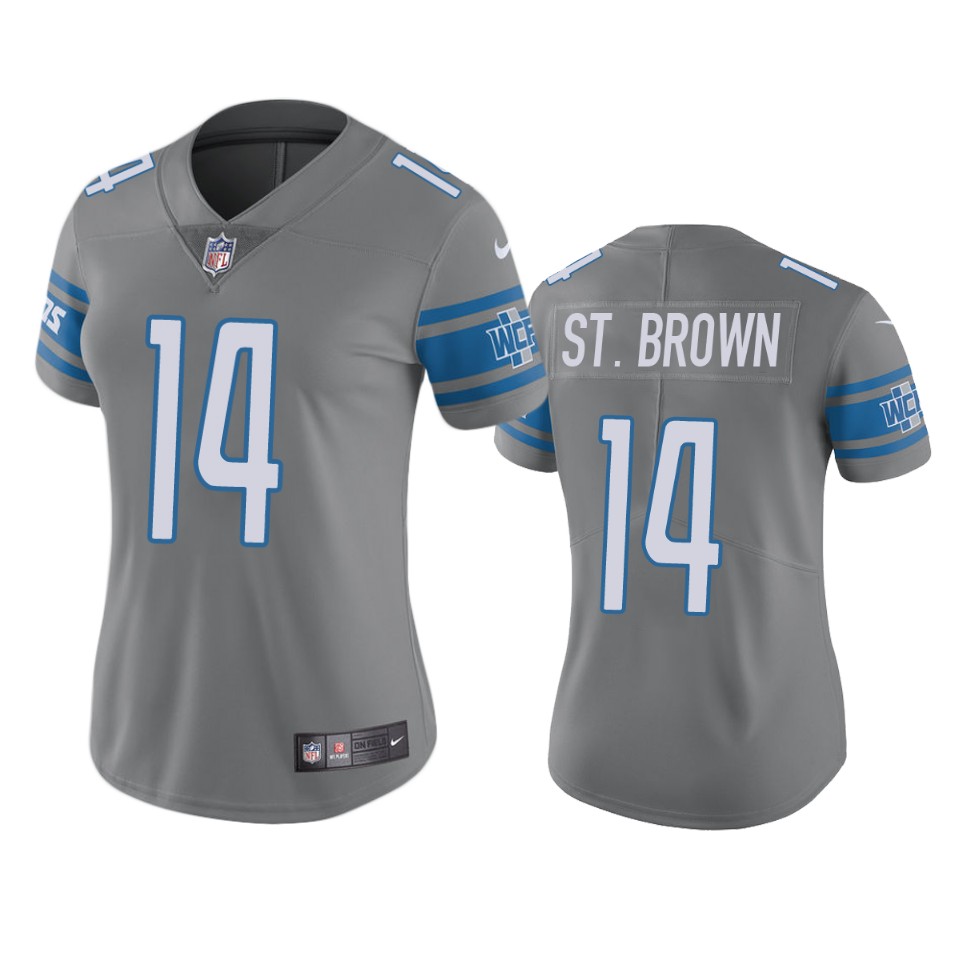 women amon ra st. brown lions steel color rush limited jersey