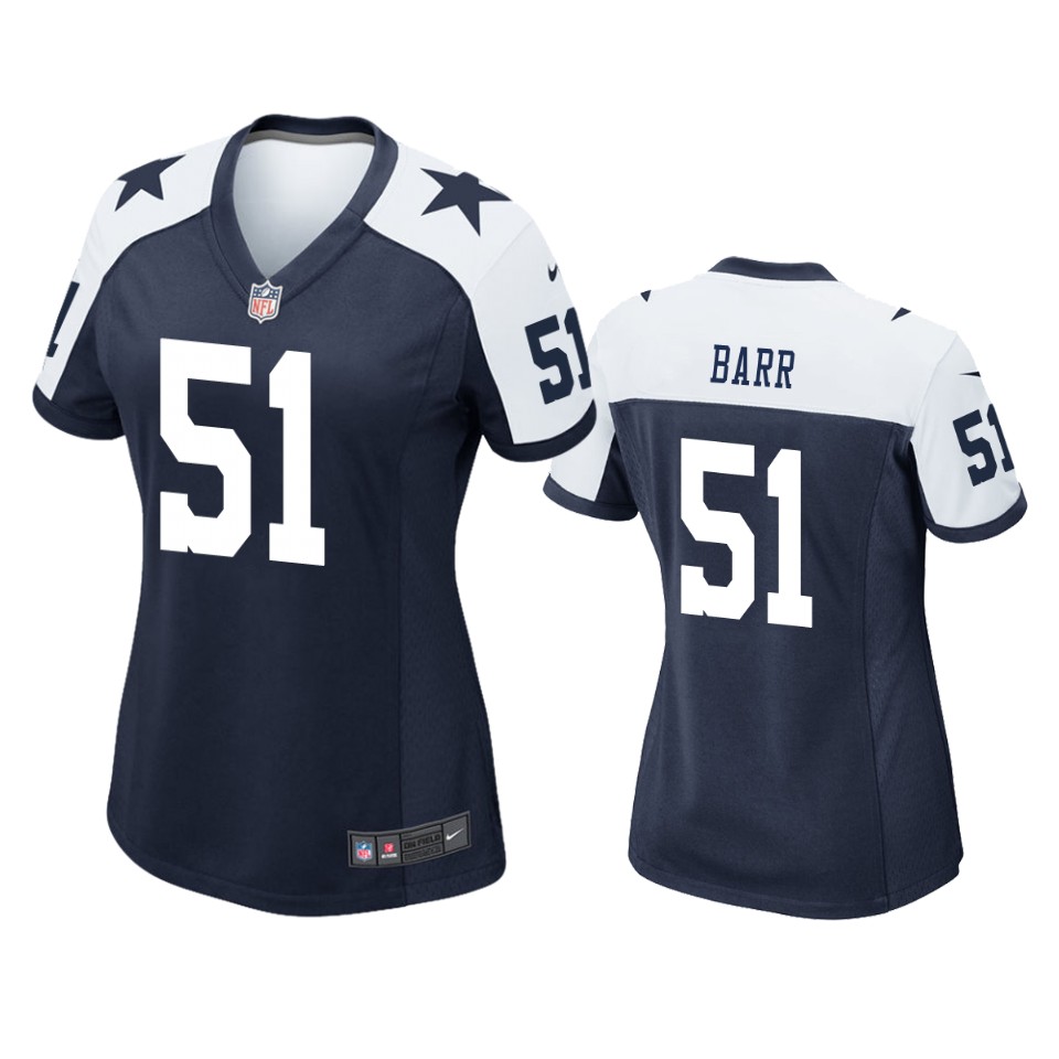 women anthony barr cowboys alternate game navy jersey