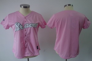 women atlanta braves blank pink jerseys