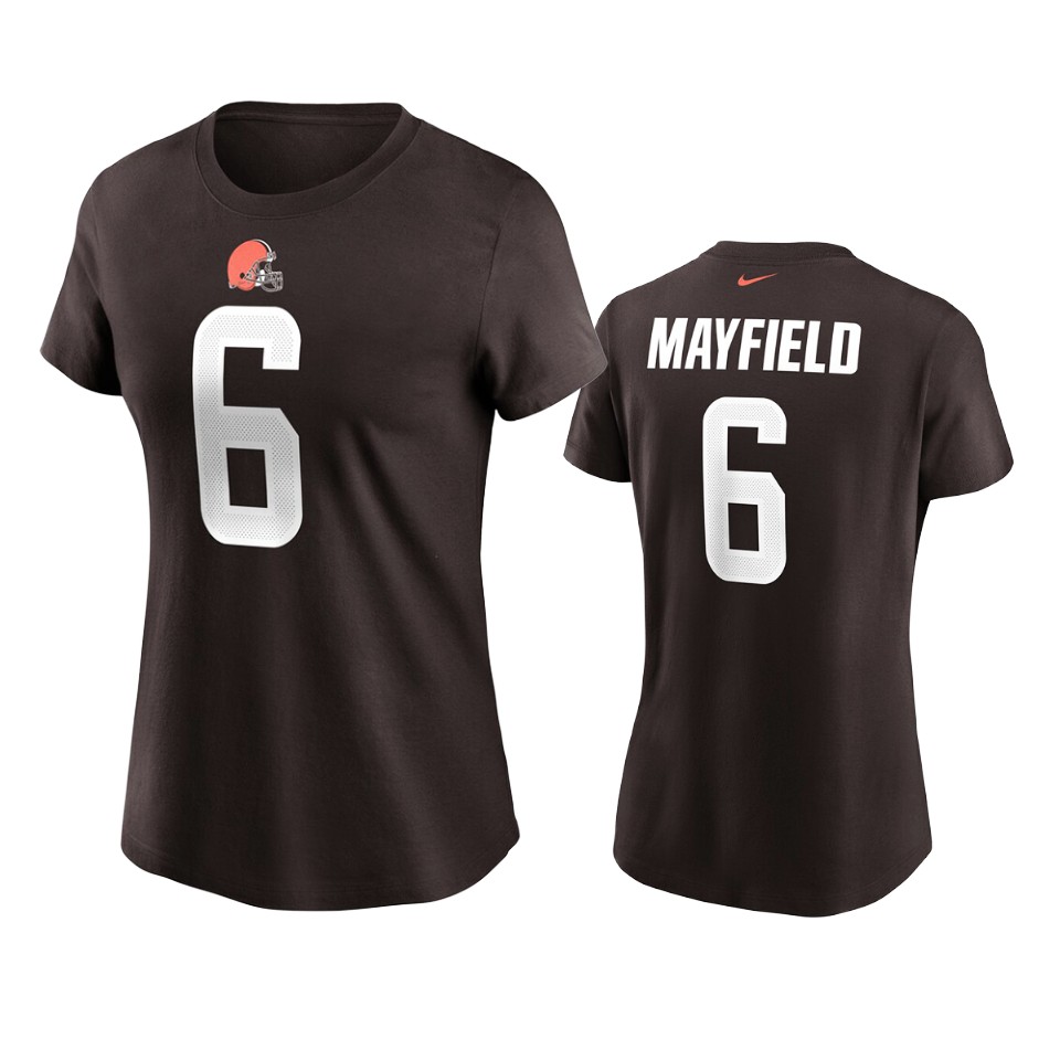 women baker mayfield browns brown t shirt